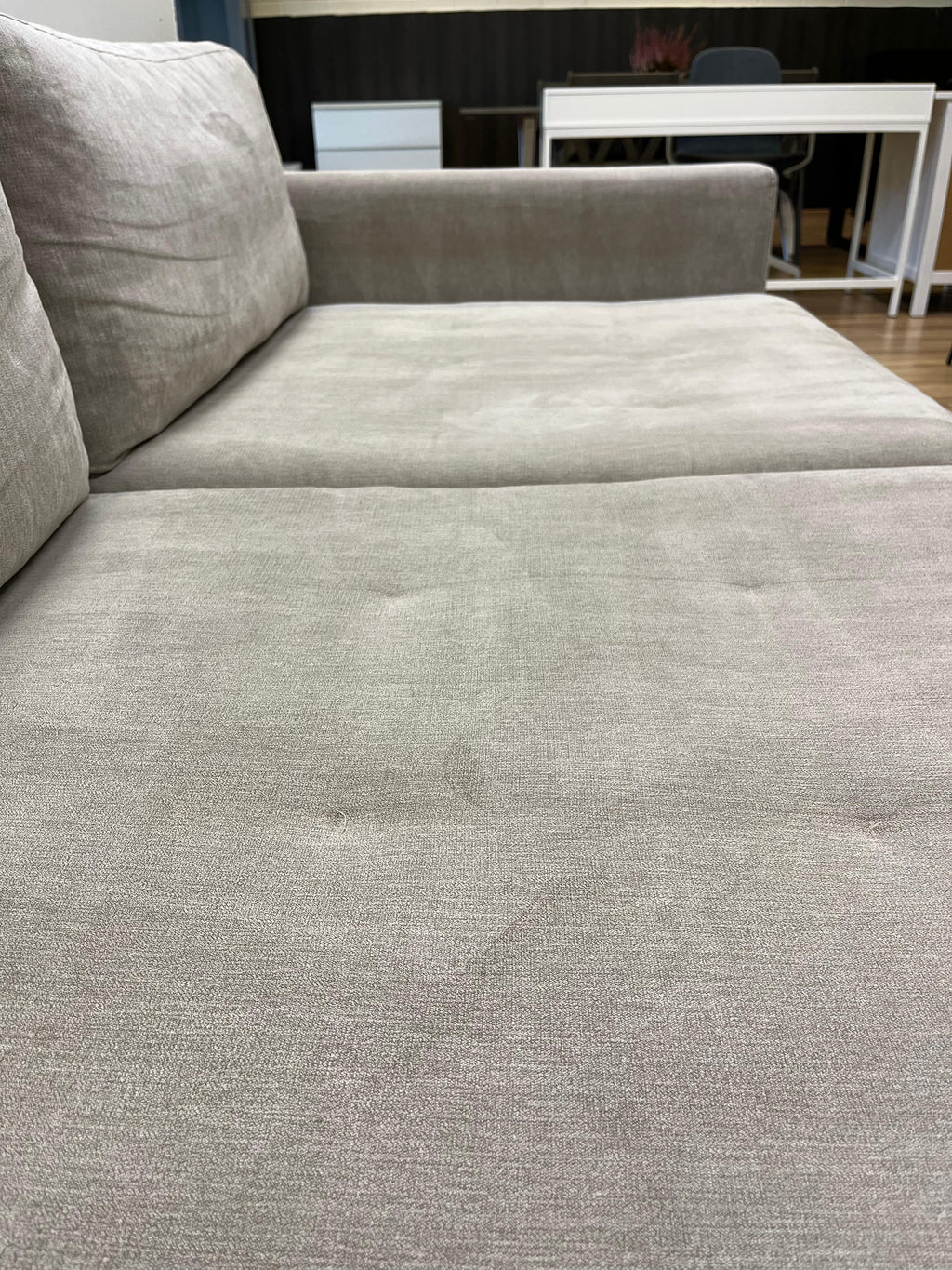 ASKO Moduulisohva, 2 osaa, kangas kitti/beige, mustat metallijalat