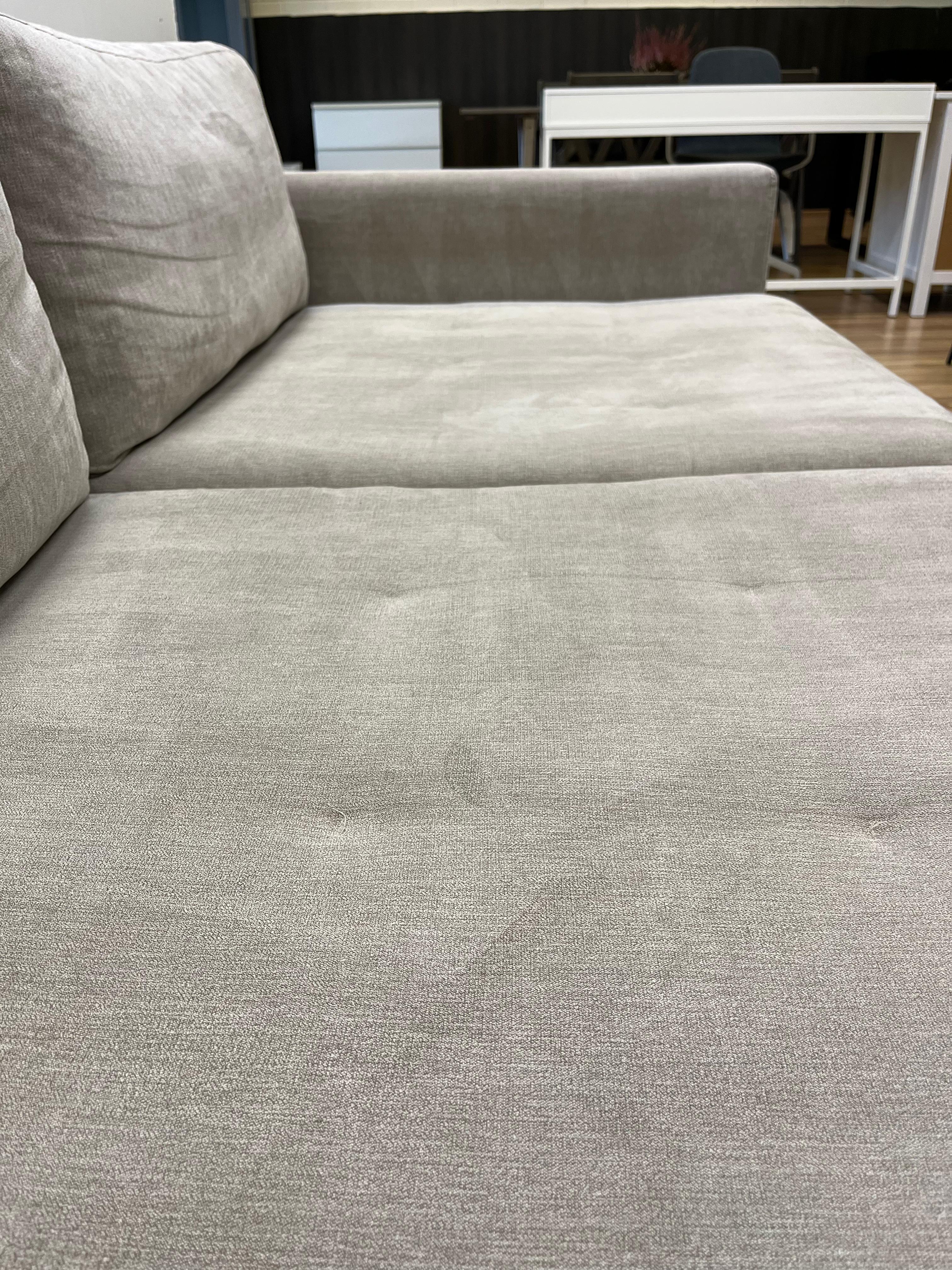 ASKO Moduulisohva, 2 osaa, kangas kitti/beige, mustat metallijalat
