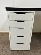 IKEA LAGKAPTEN / ALEX Työpöytä, mustanruskea/valkoinen