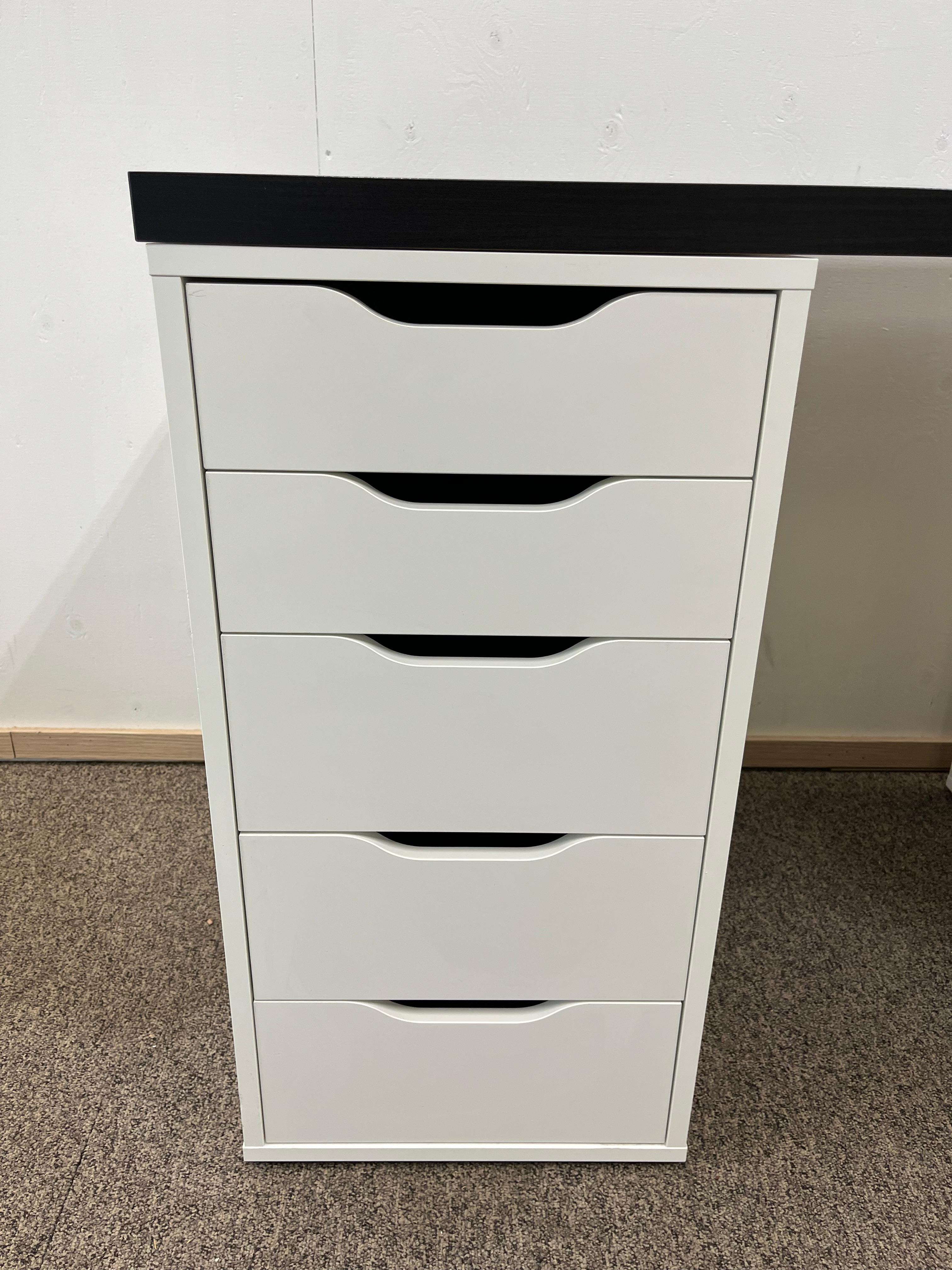 IKEA LAGKAPTEN / ALEX Työpöytä, mustanruskea/valkoinen