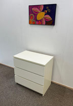 IKEA MALM Lipasto, 3 laatikkoa, valkoinen