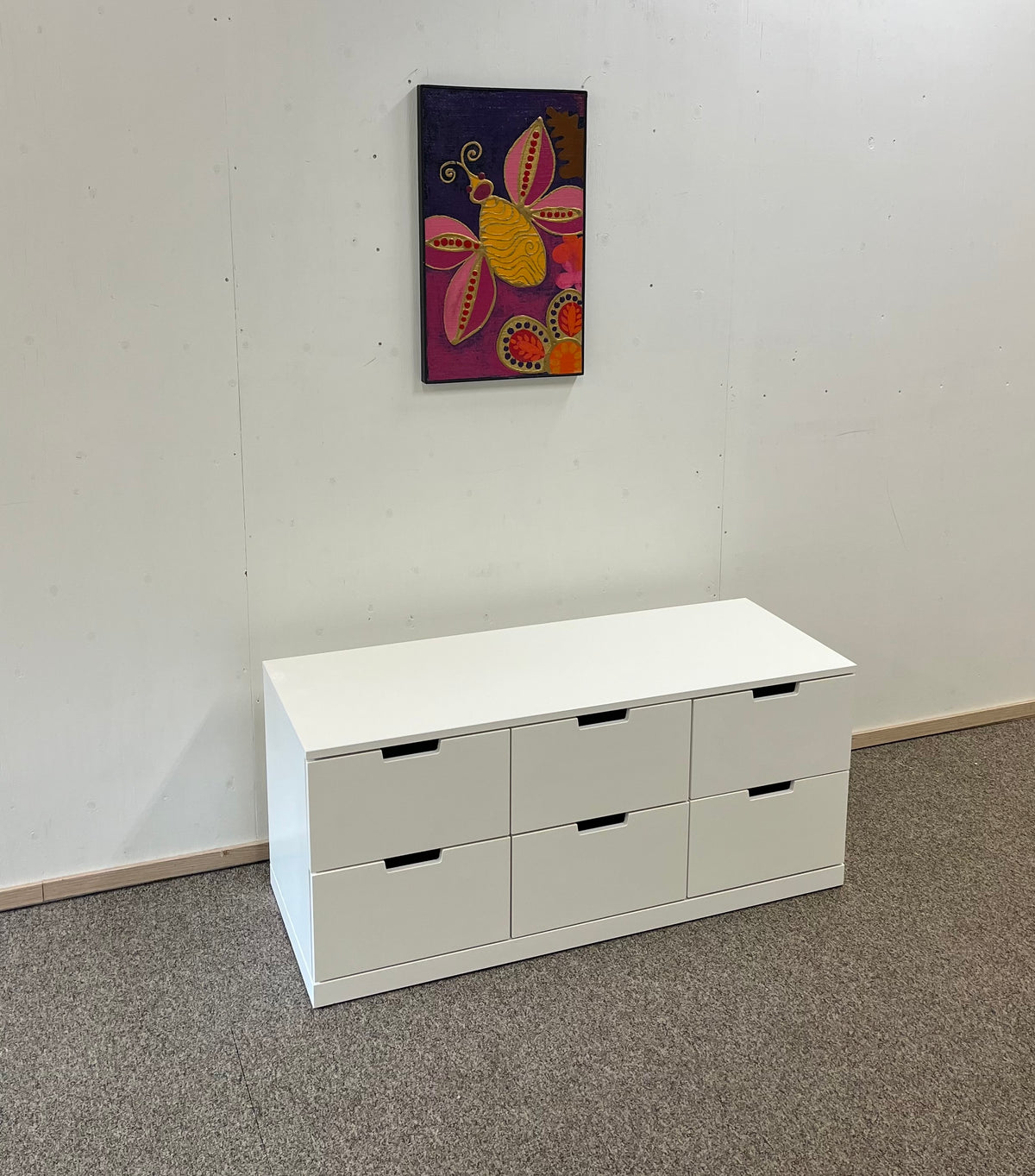 IKEA NORDLI Lipasto, 6 laatikkoa, valkoinen