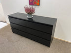 IKEA MALM Lipasto Lasilevyllä, 6 laatikkoa, musta