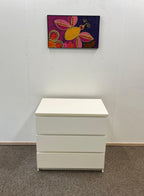 IKEA MALM Lipasto, 3 laatikkoa, valkoinen
