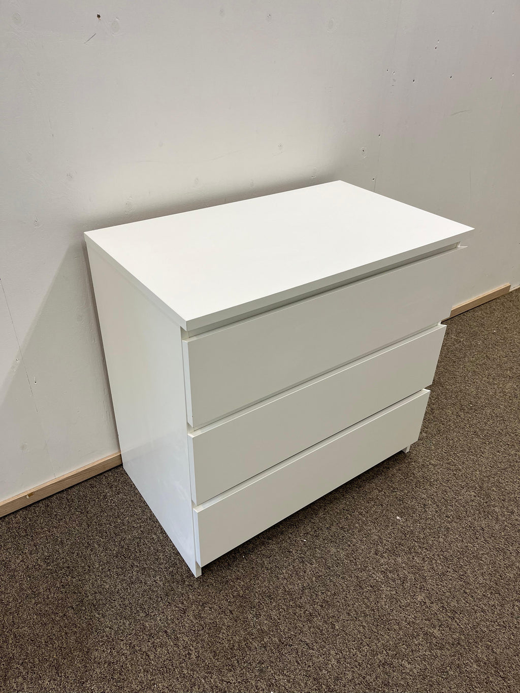 IKEA MALM Lipasto, 3 laatikkoa, valkoinen