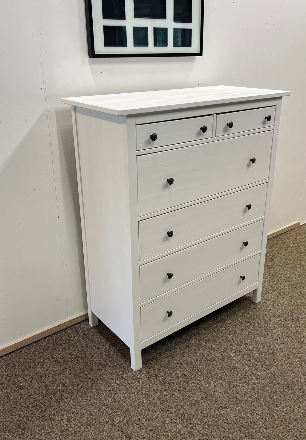 IKEA HEMNES Lipasto, 6 laatikkoa, valkoiseksi petsattu
