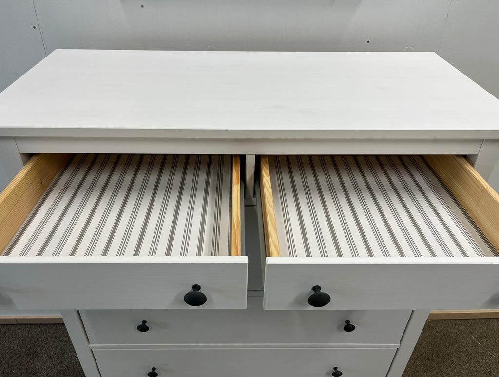 IKEA HEMNES Lipasto, 6 laatikkoa, valkoiseksi petsattu