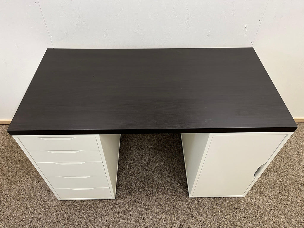IKEA LAGKAPTEN / ALEX Työpöytä, mustanruskea/valkoinen