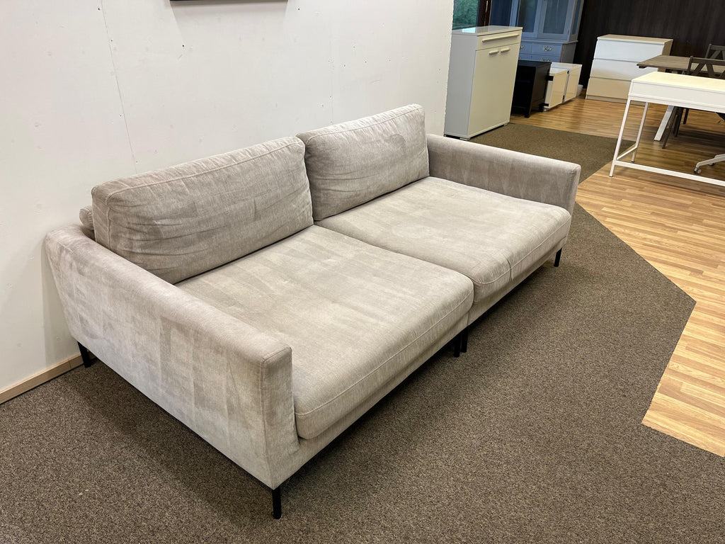 ASKO Moduulisohva, 2 osaa, kangas kitti/beige, mustat metallijalat