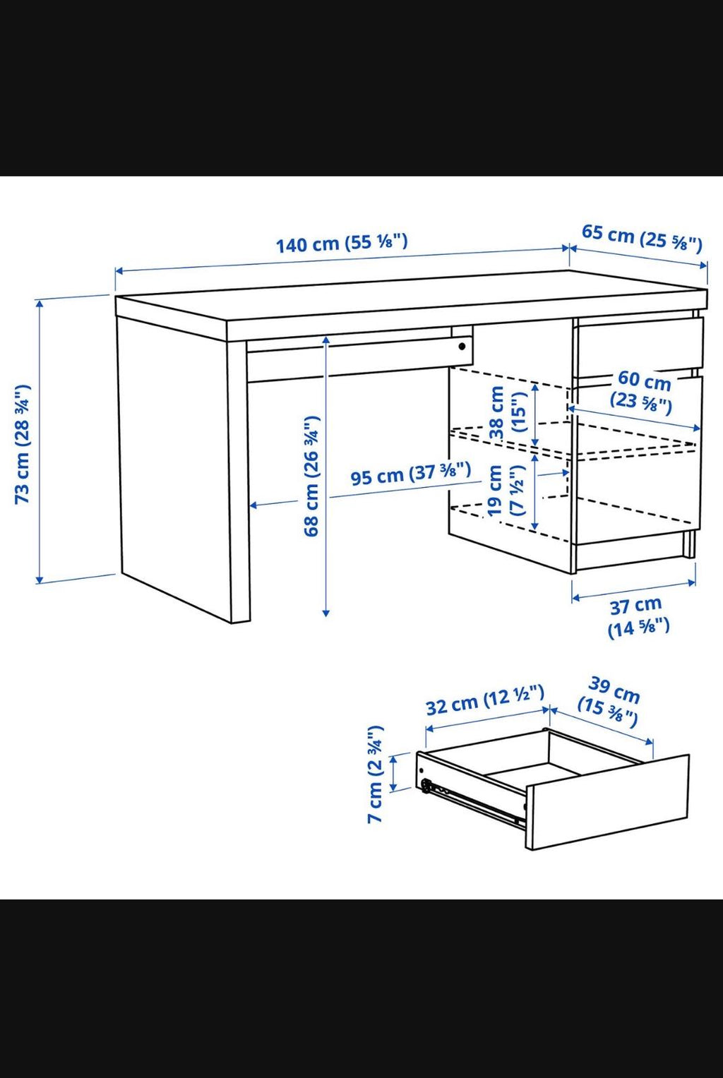 IKEA MALM Työpöytä