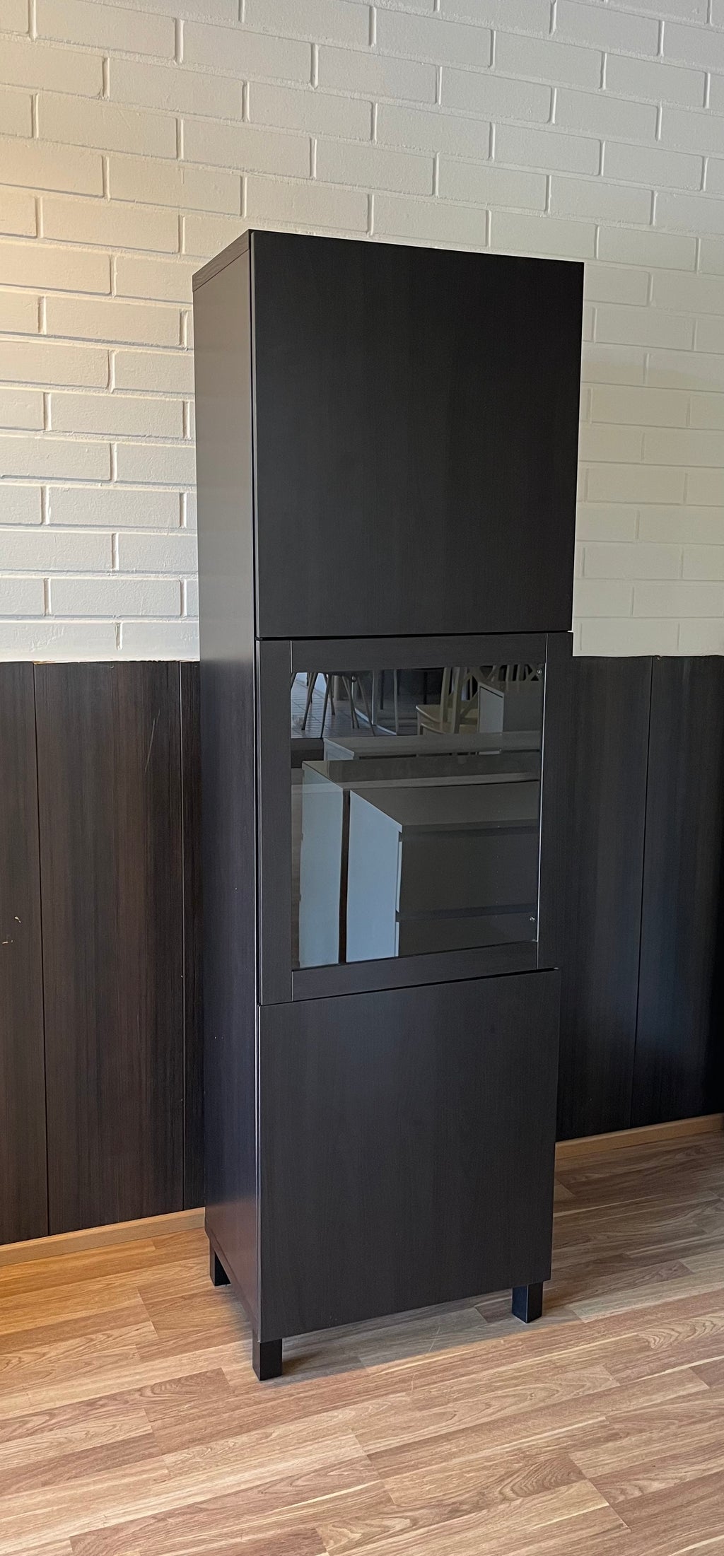 IKEA BESTÅ Säilytyskokonaisuus/vitriiniovet, mustanruskea