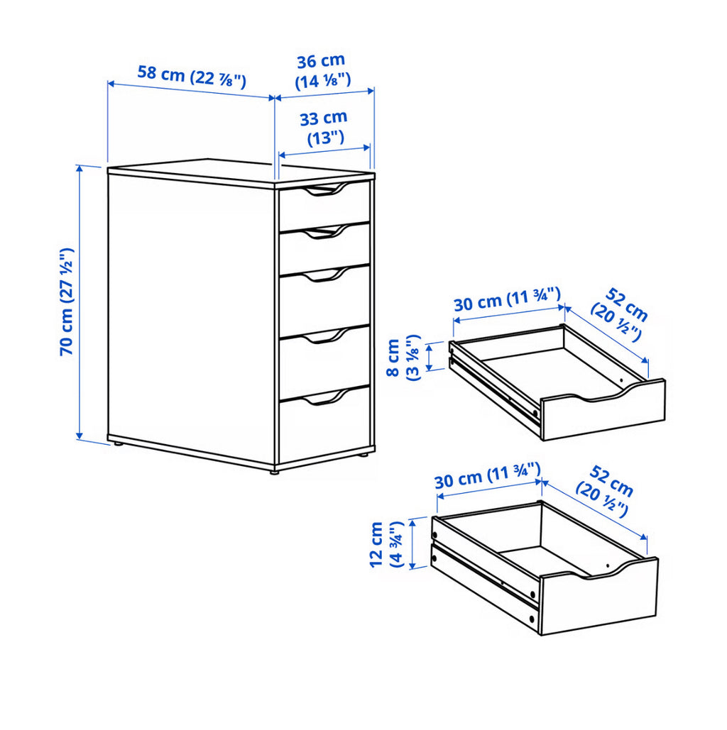 IKEA ALEX Laatikosto, valkoinen