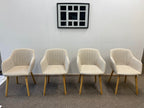 JYSK ADSLEV Ruokapöydän tuoli, 4 kpl, beige kangas/luonn.tammenvärinen