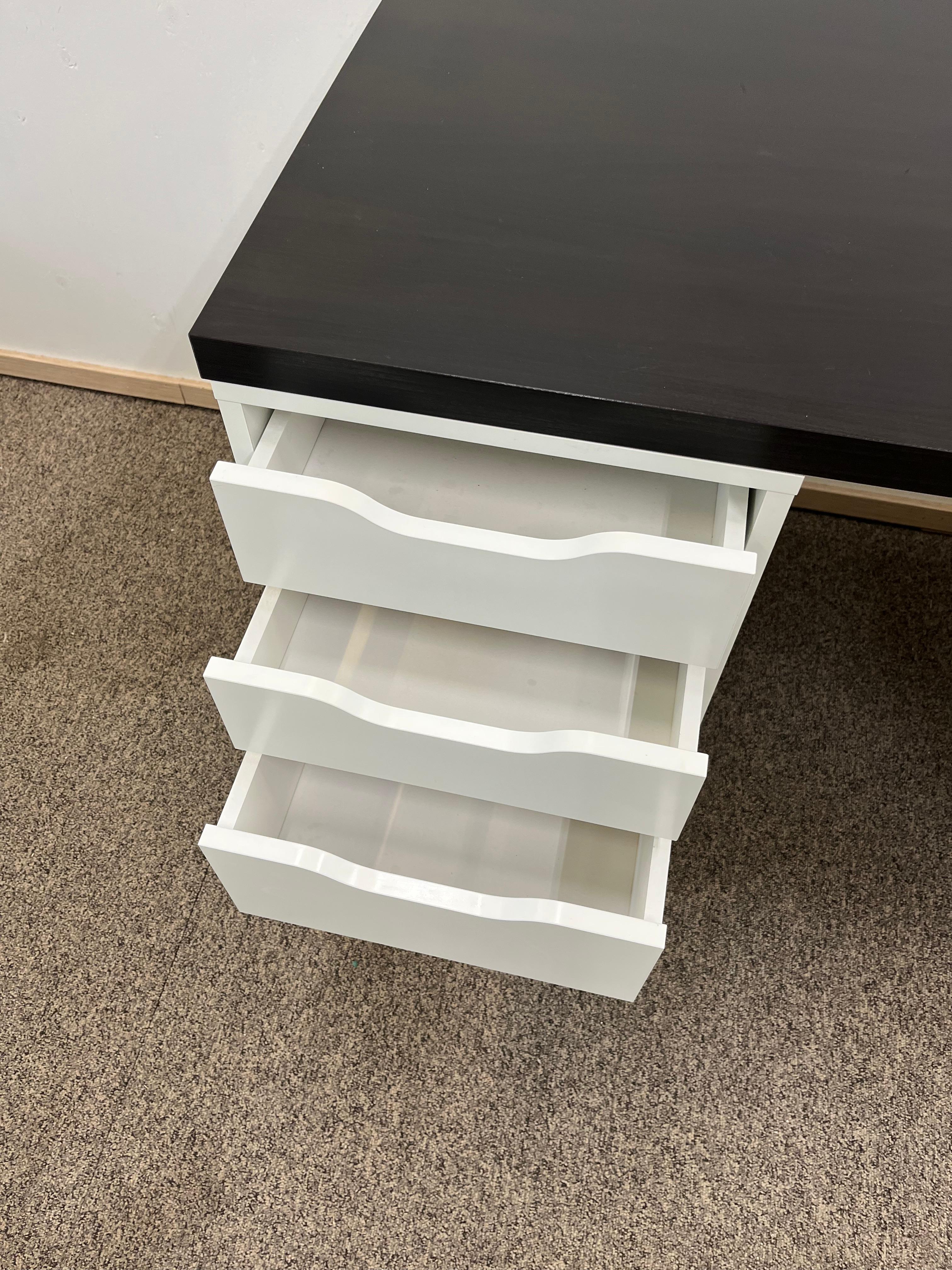 IKEA LAGKAPTEN / ALEX Työpöytä, mustanruskea/valkoinen