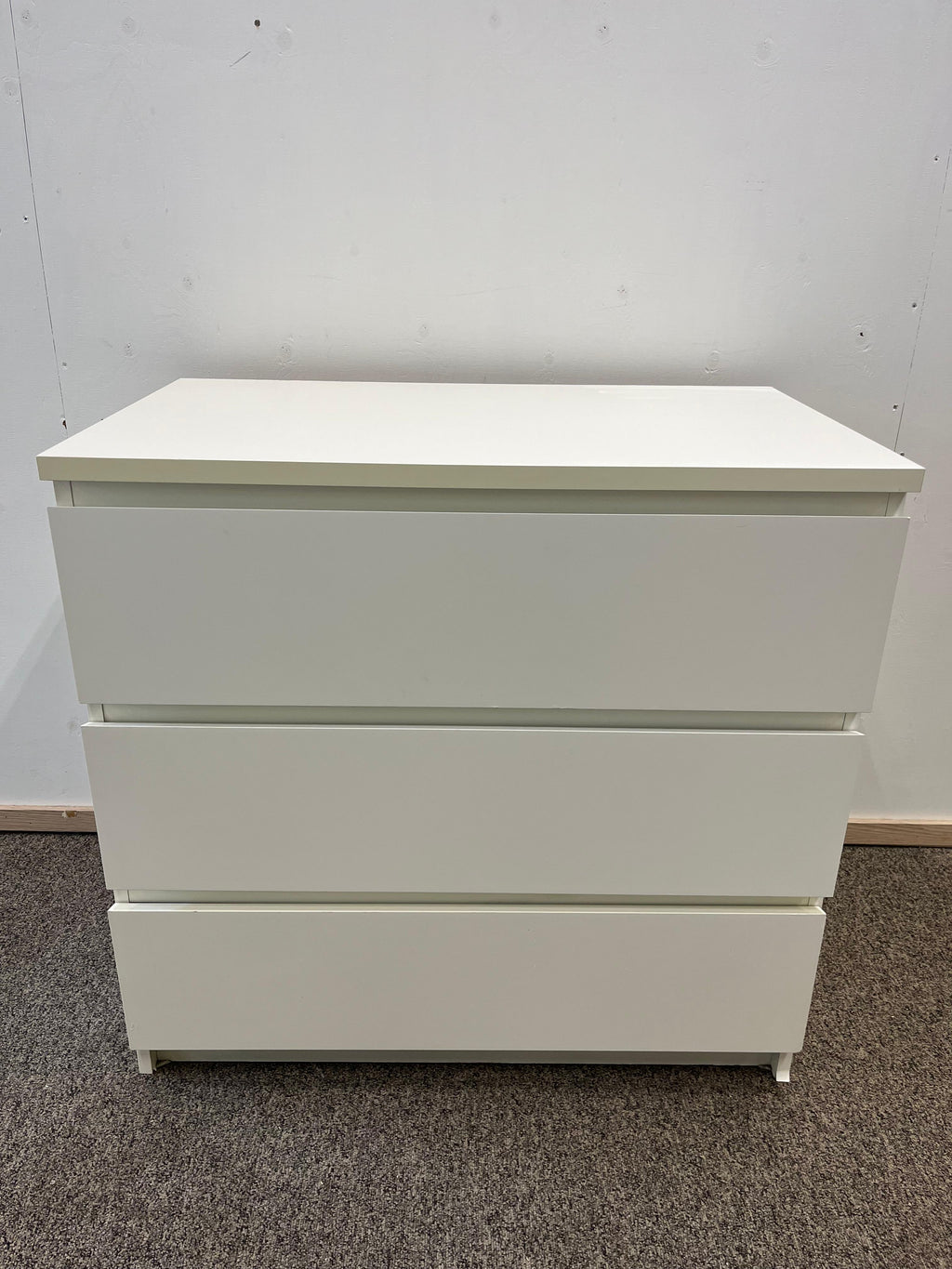 IKEA MALM Lipasto, 3 laatikkoa, valkoinen