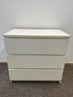 IKEA MALM Lipasto, 3 laatikkoa, valkoinen