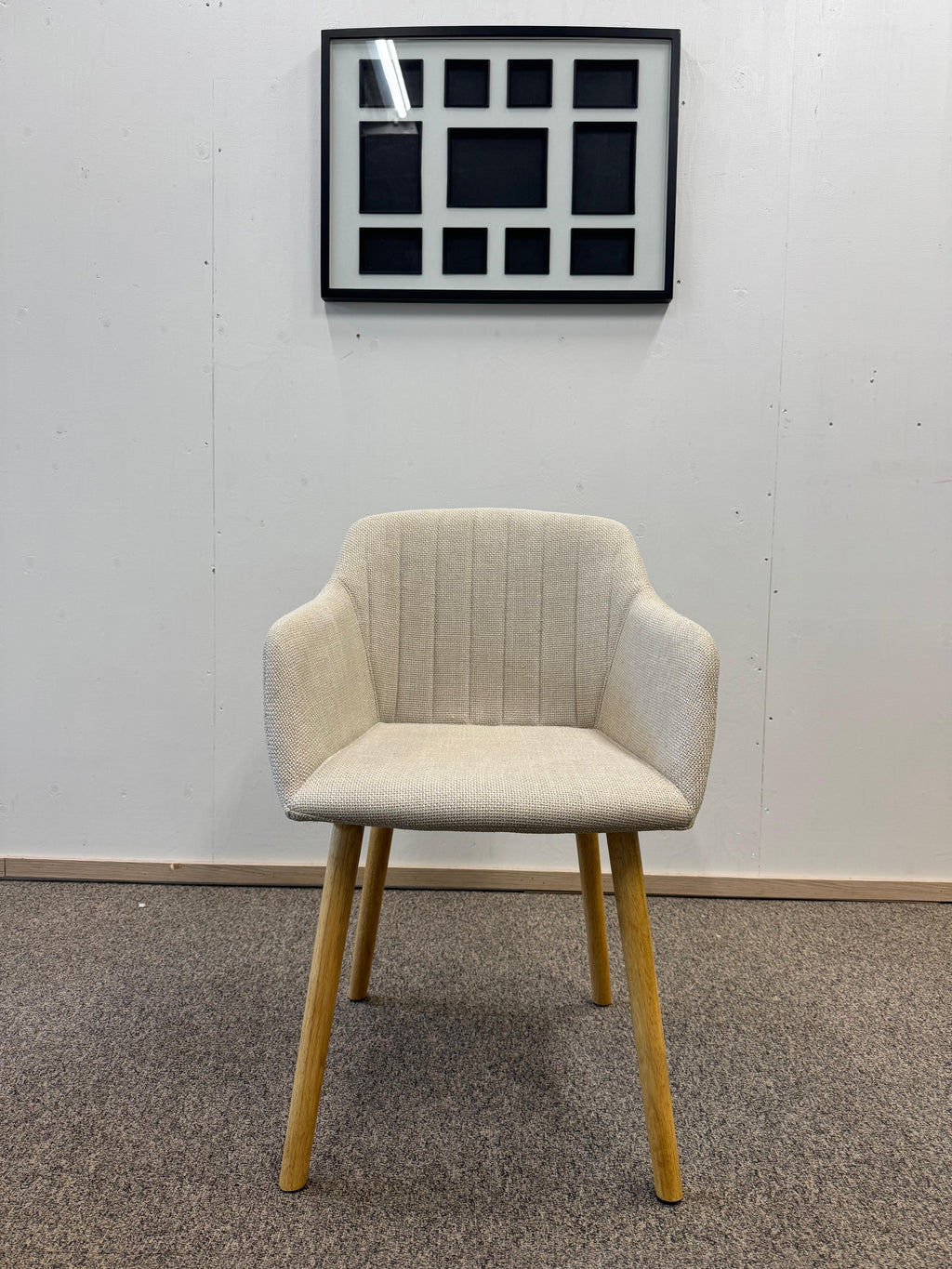 JYSK ADSLEV Ruokapöydän tuoli, 4 kpl, beige kangas/luonn.tammenvärinen