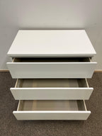 IKEA MALM Lipasto, 3 laatikkoa, valkoinen