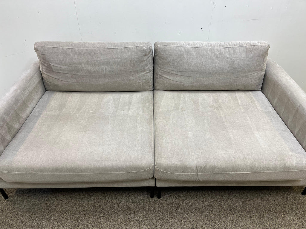 ASKO Moduulisohva, 2 osaa, kangas kitti/beige, mustat metallijalat