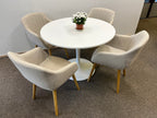 JYSK ADSLEV Ruokapöydän tuoli, 4 kpl, beige kangas/luonn.tammenvärinen
