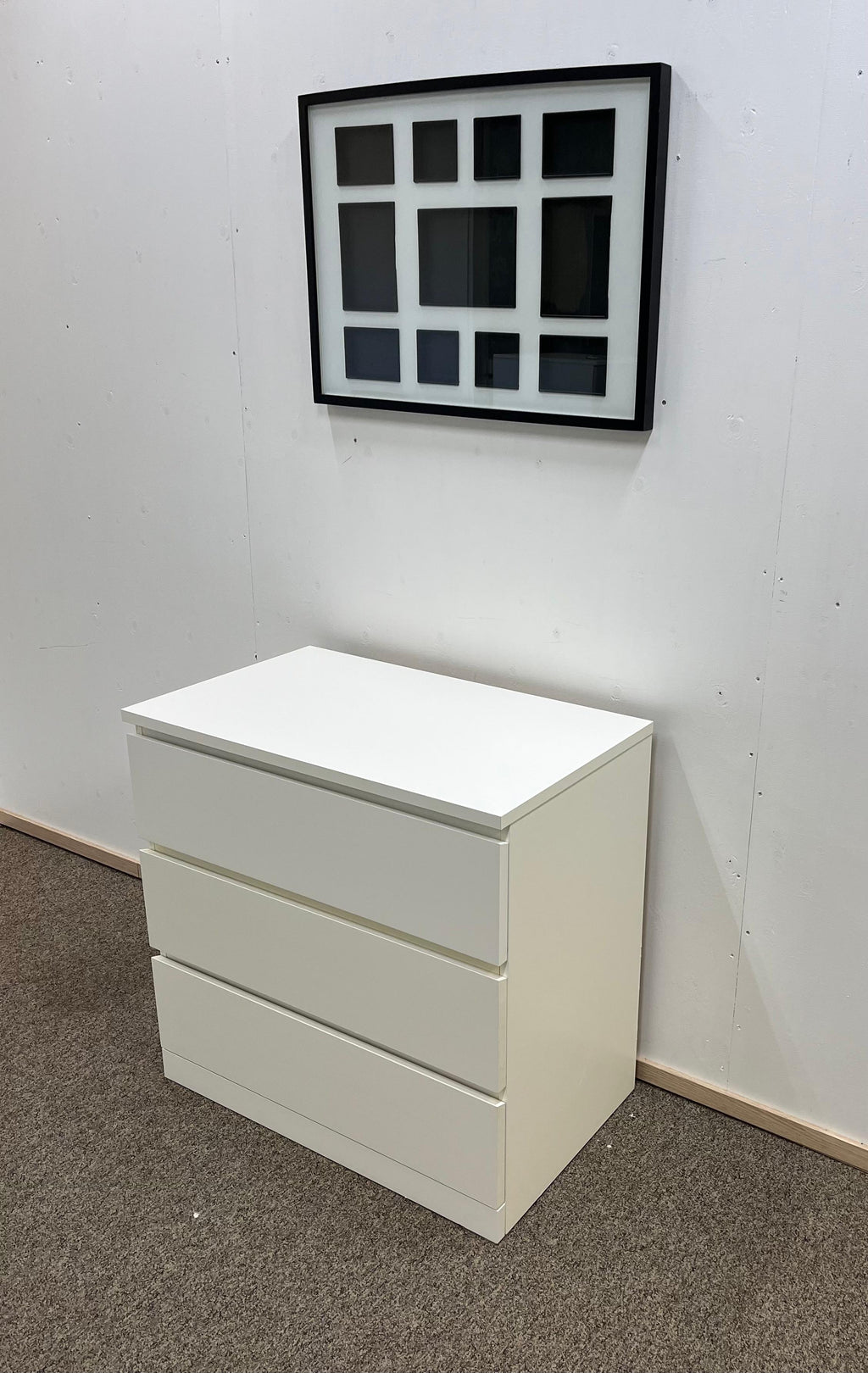IKEA MALM Lipasto, 3 laatikkoa, valkoinen