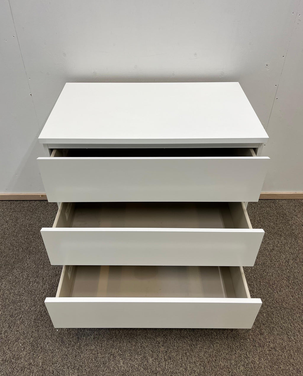 IKEA MALM Lipasto, 3 laatikkoa, valkoinen