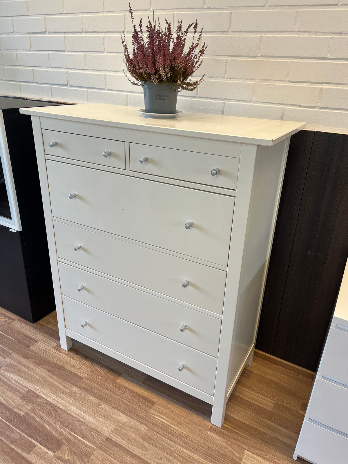IKEA HEMNES Lipasto, 6 laatikkoa, valkoinen