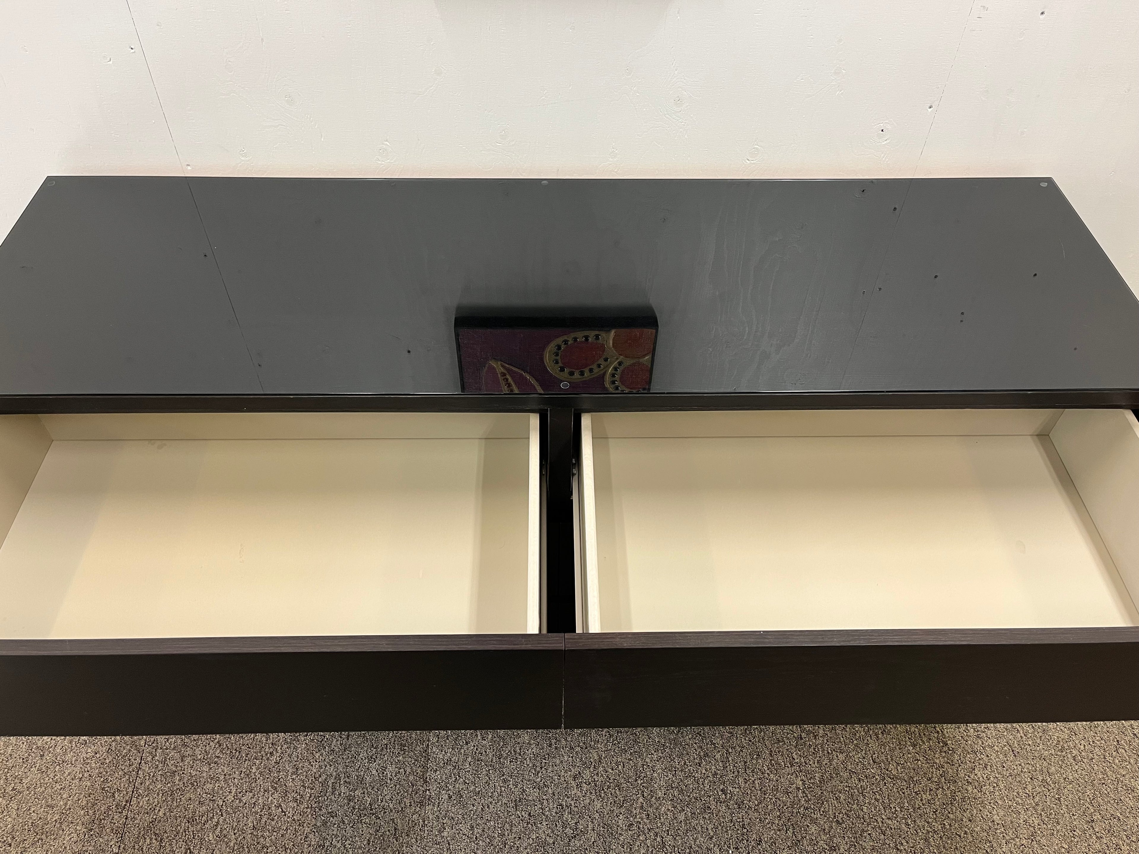 IKEA MALM Lipasto Lasilevyllä, 6 laatikkoa, musta