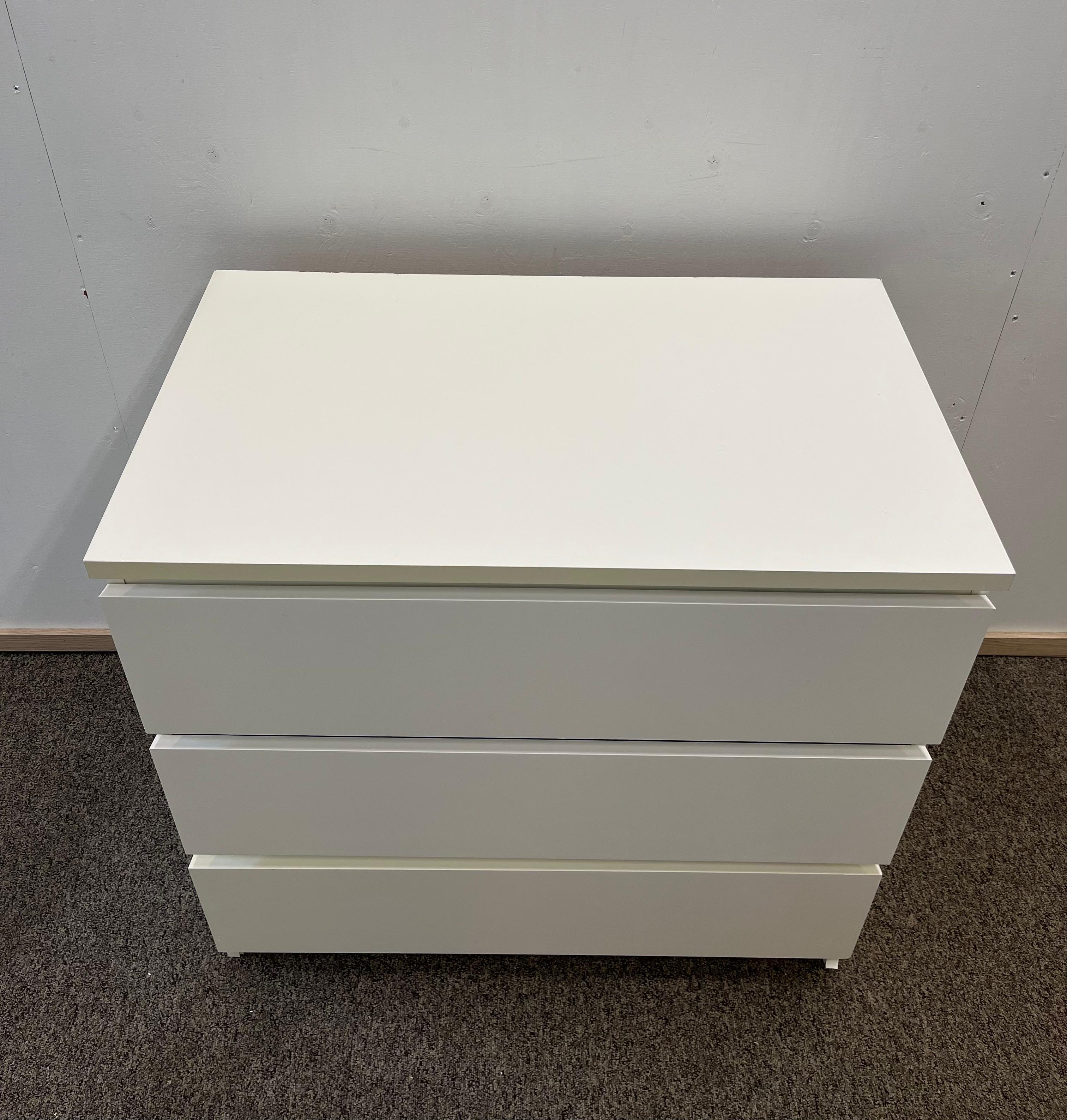 IKEA MALM Lipasto, 3 laatikkoa, valkoinen