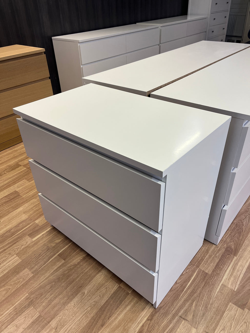 IKEA MALM Lipasto, 3 laatikkoa, valkoinen