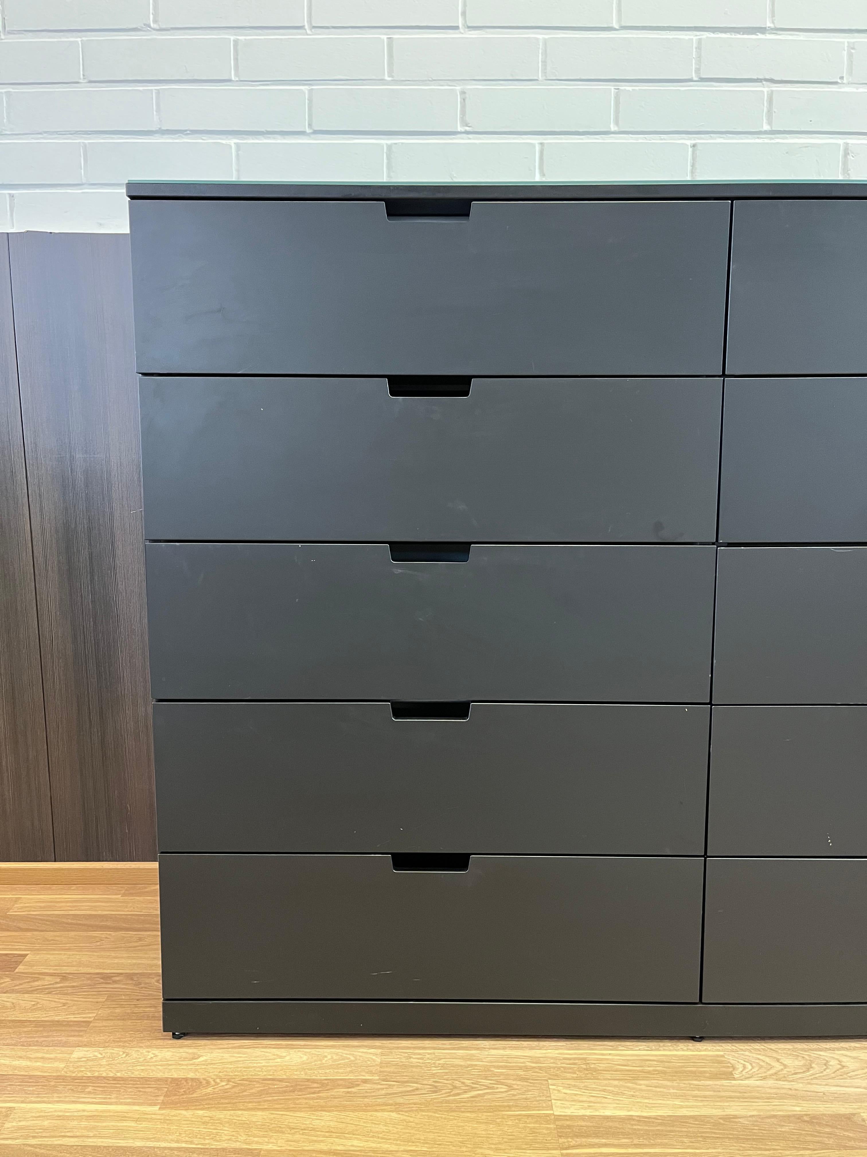 IKEA NORDLI Lipasto Lasileveyllä, 8 laatikkoa, antrasiitti