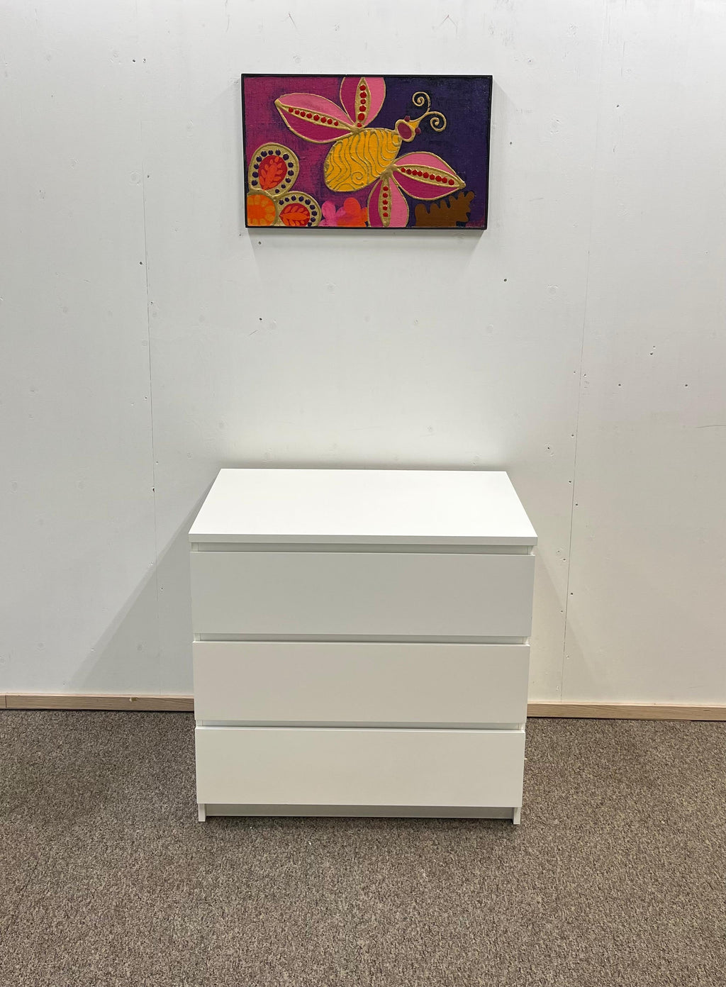 IKEA MALM Lipasto, 3 laatikkoa, valkoinen