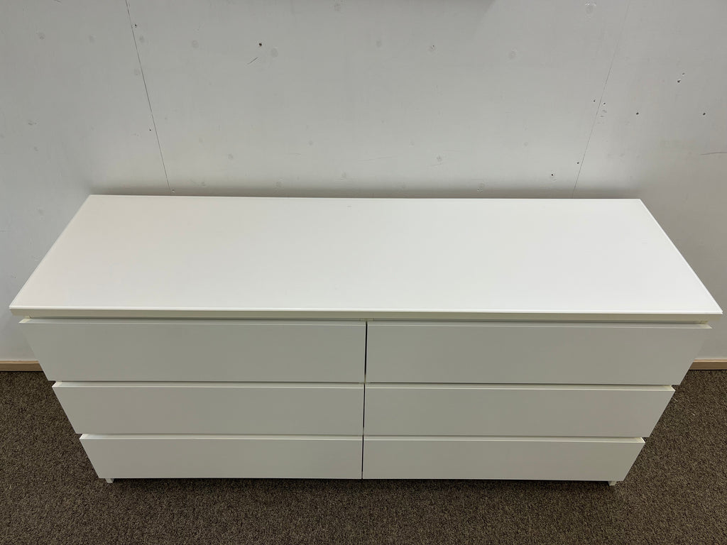IKEA MALM Lipasto Lasilevyllä, 6 laatikkoa