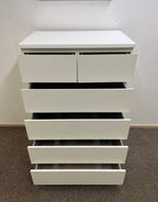 IKEA MALM Lipasto lasilevyllä, 6 laatikkoa