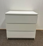 IKEA MALM Lipasto, 3 laatikkoa, valkoinen