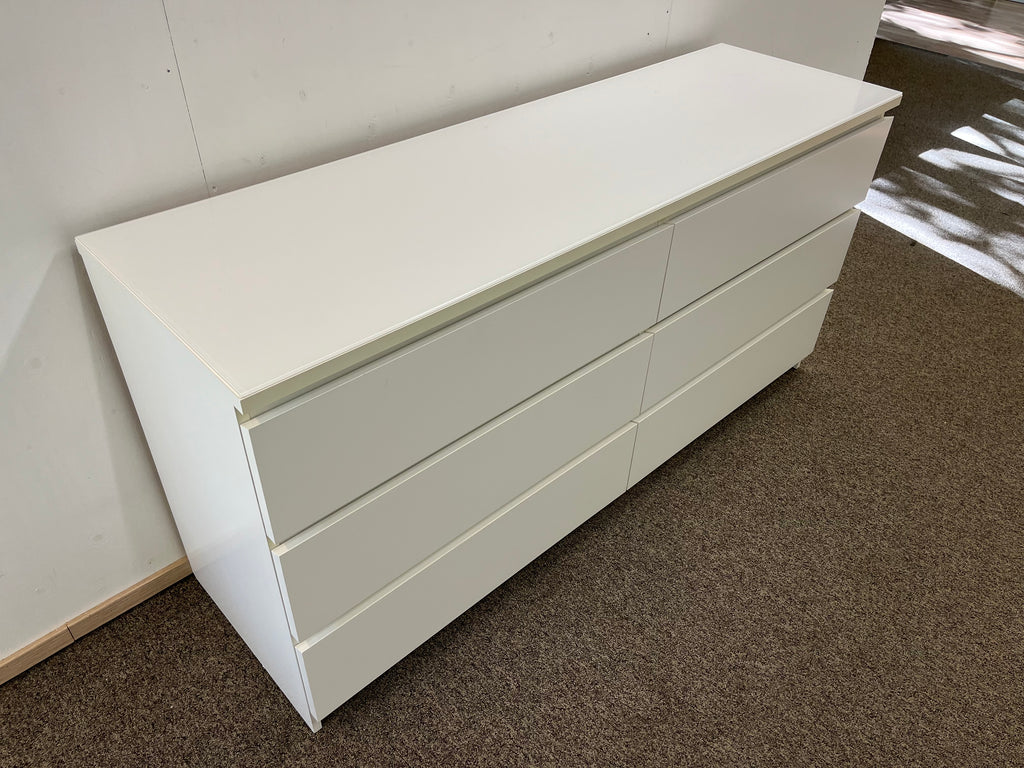 IKEA MALM Lipasto Lasilevyllä, 6 laatikkoa