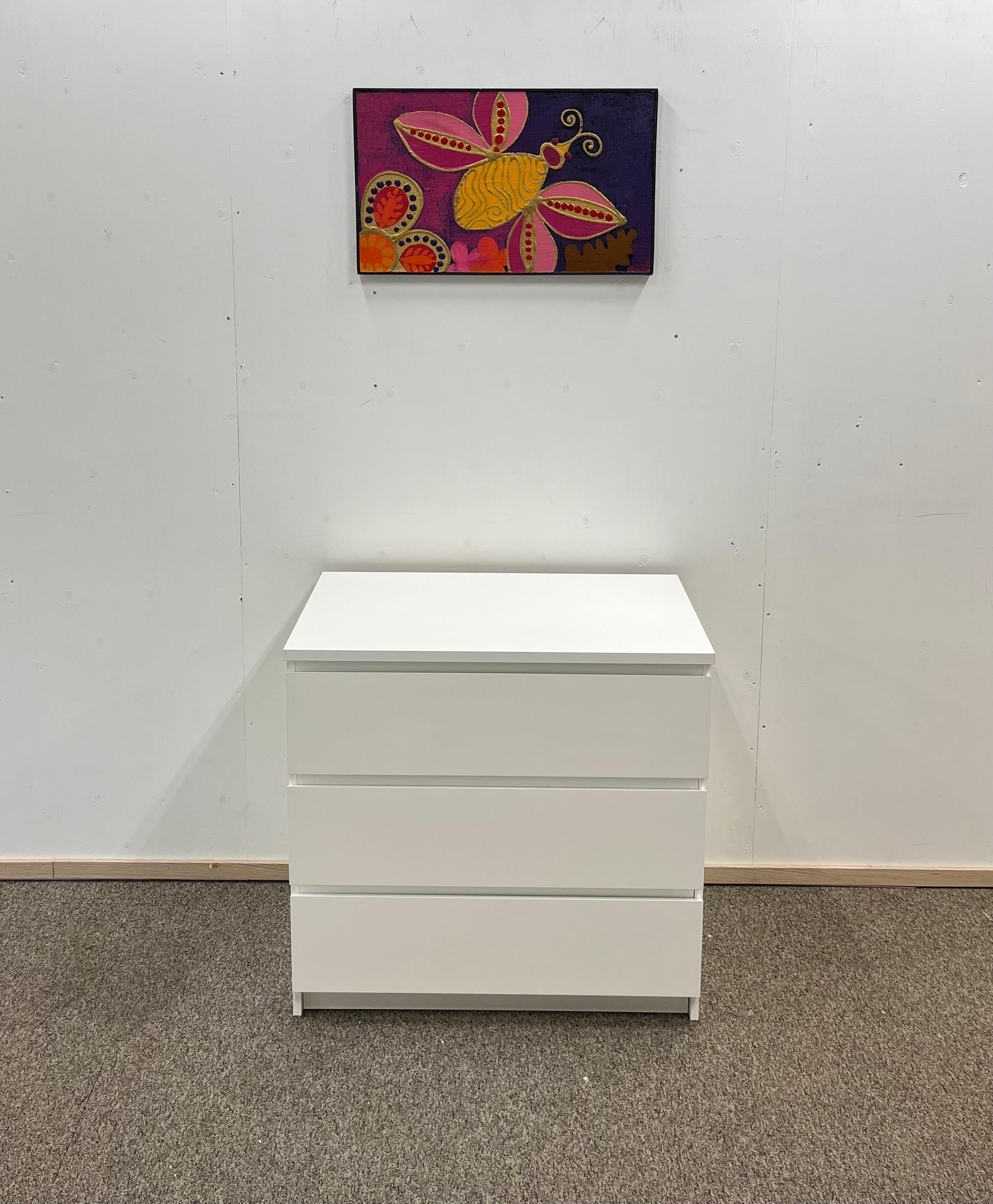 IKEA MALM Lipasto, 3 laatikkoa, valkoinen