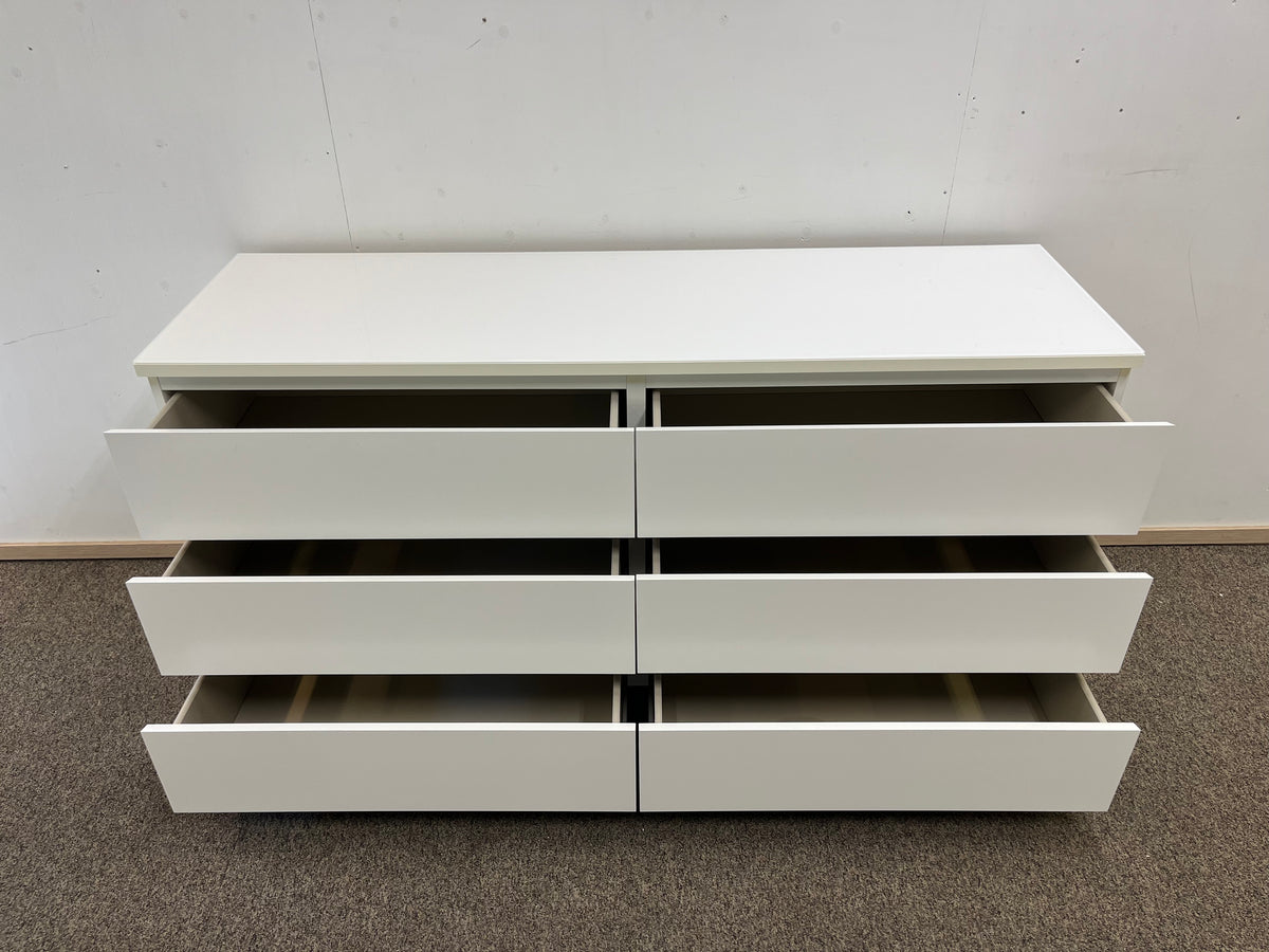 IKEA MALM Lipasto Lasilevyllä, 6 laatikkoa