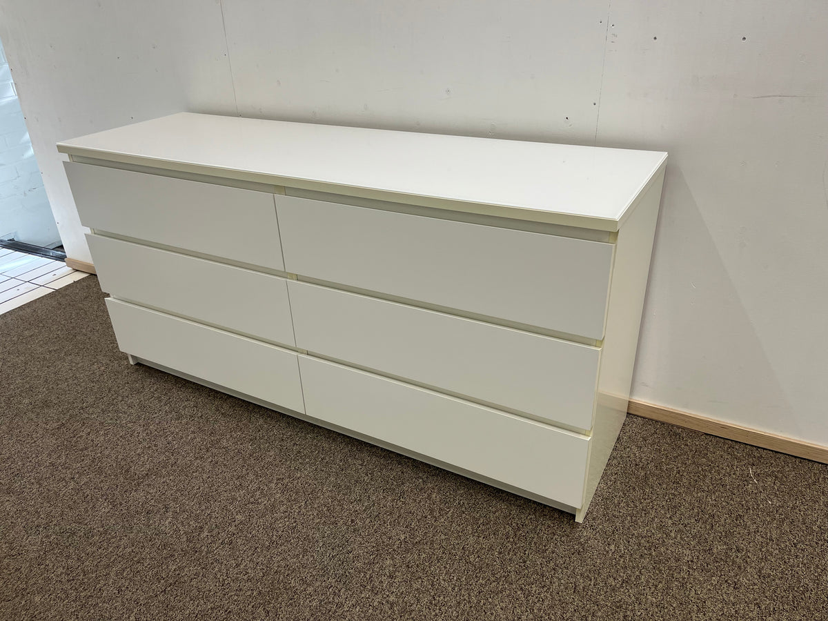 IKEA MALM Lipasto Lasilevyllä, 6 laatikkoa