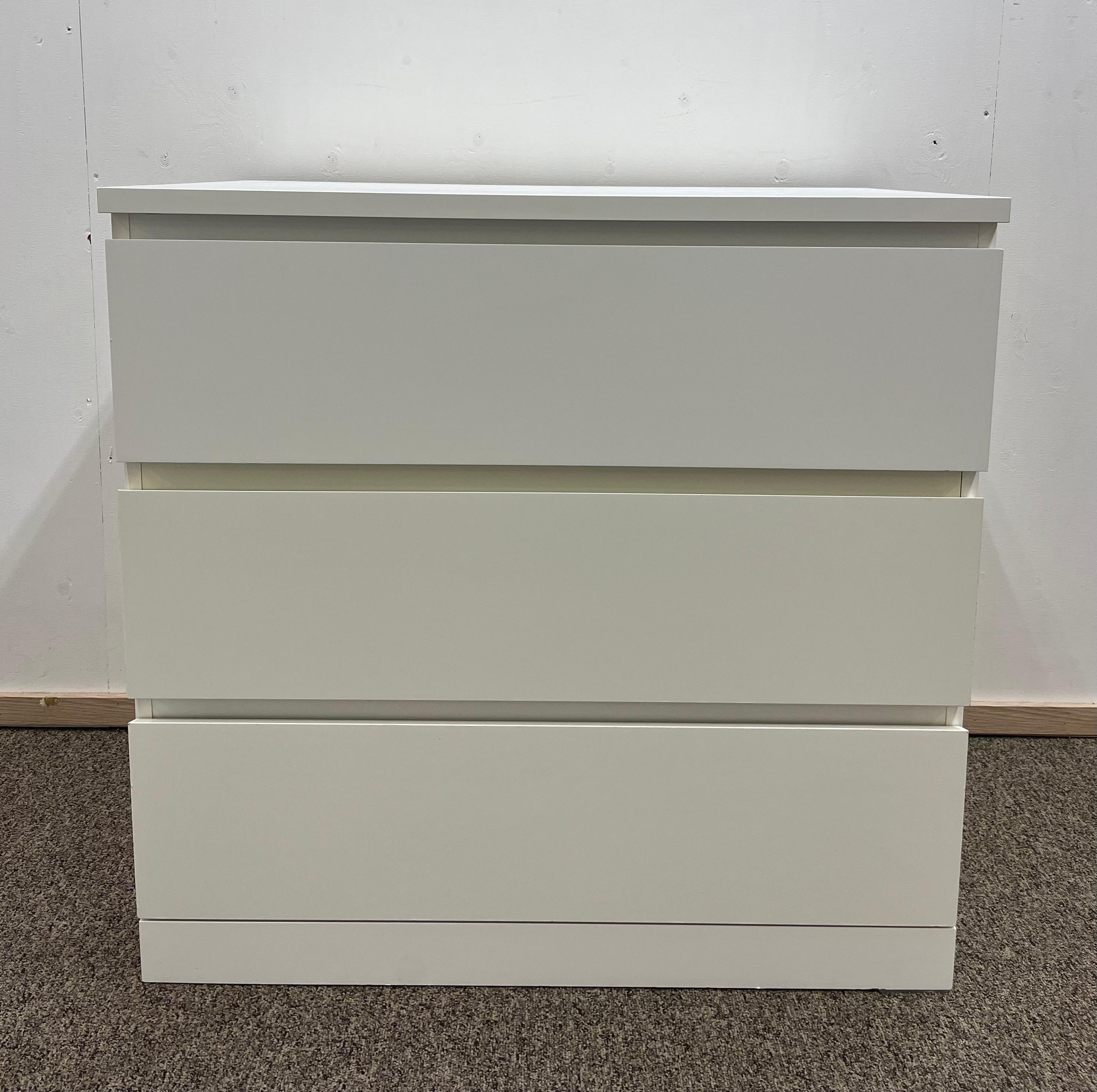 IKEA MALM Lipasto, 3 laatikkoa, valkoinen