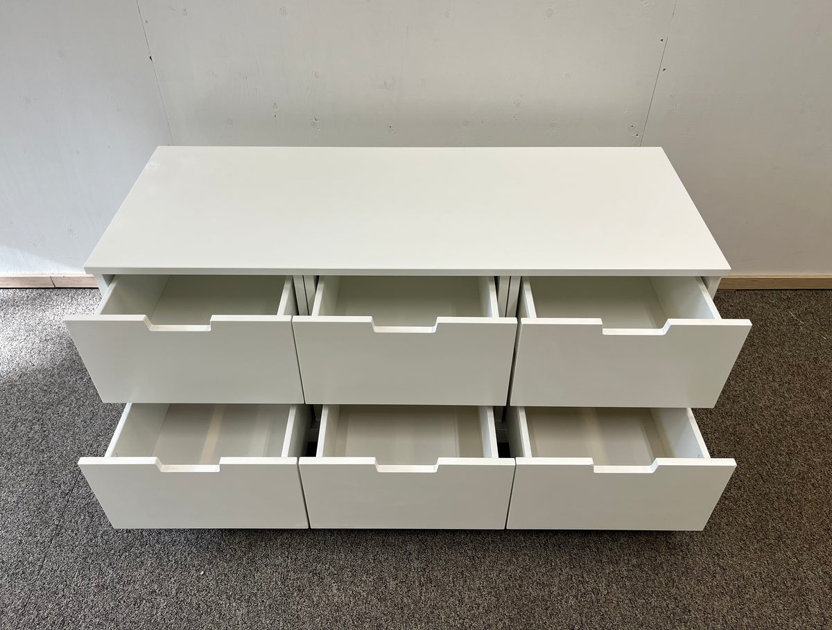 IKEA NORDLI Lipasto, 6 laatikkoa, valkoinen