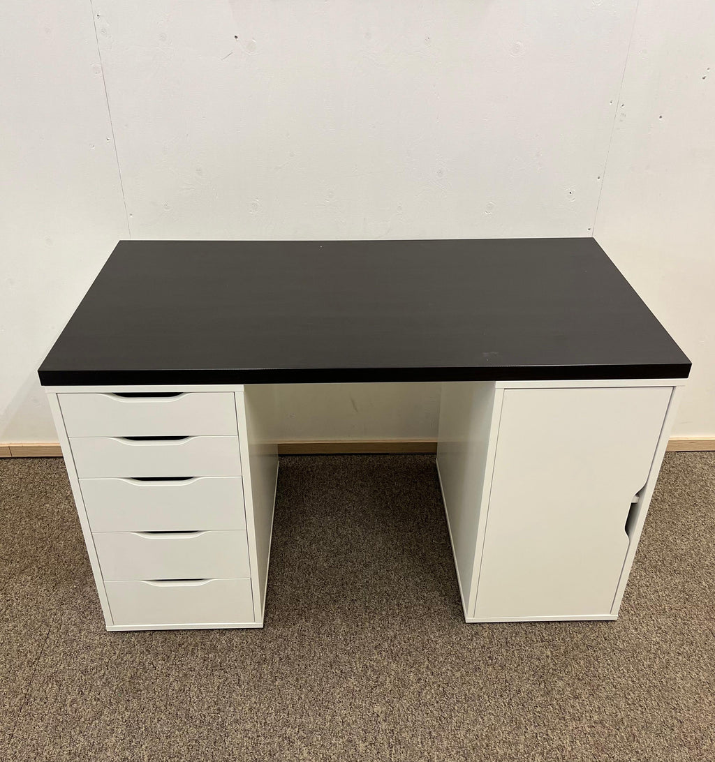IKEA LAGKAPTEN / ALEX Työpöytä, mustanruskea/valkoinen