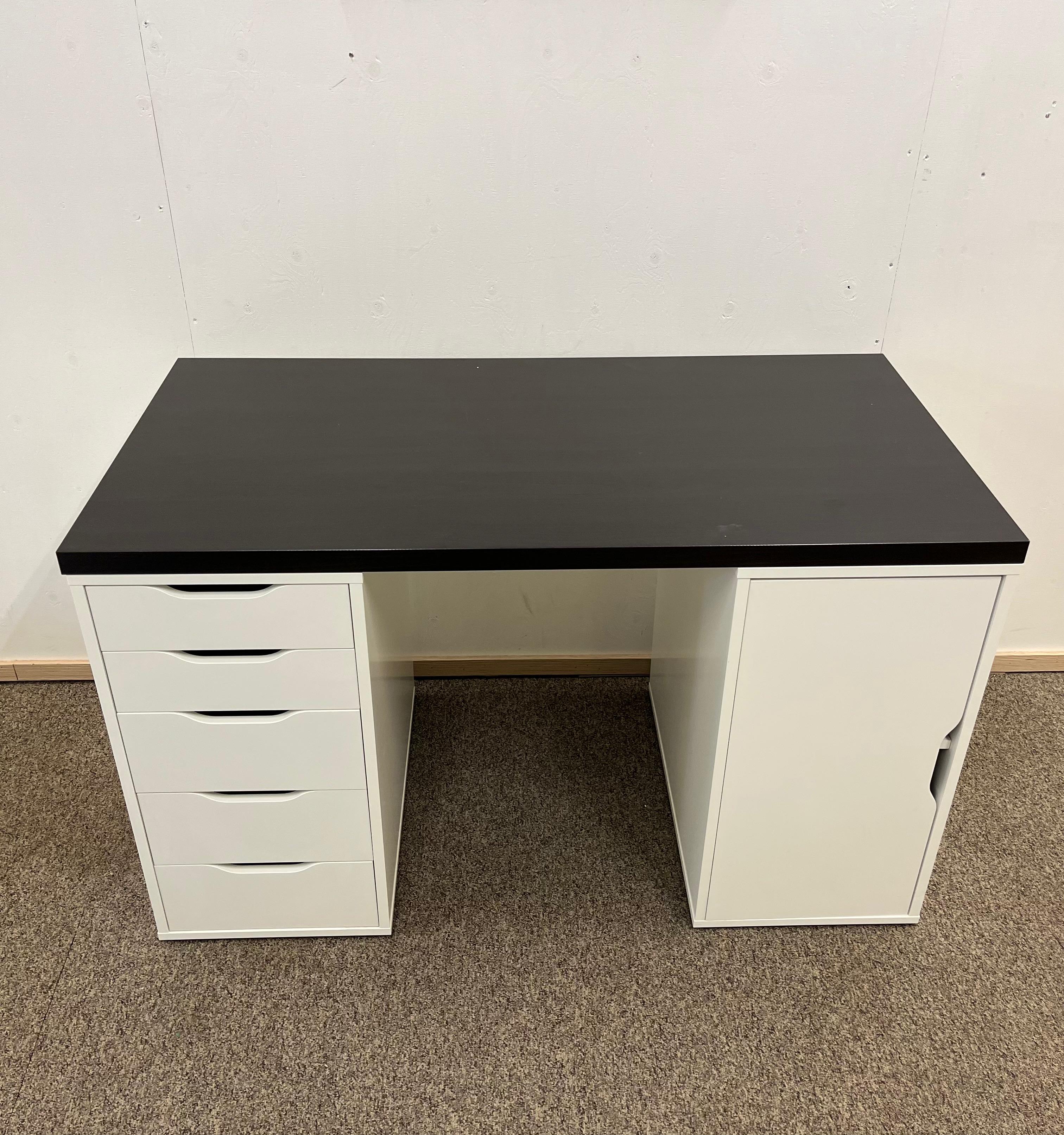 IKEA LAGKAPTEN / ALEX Työpöytä, mustanruskea/valkoinen