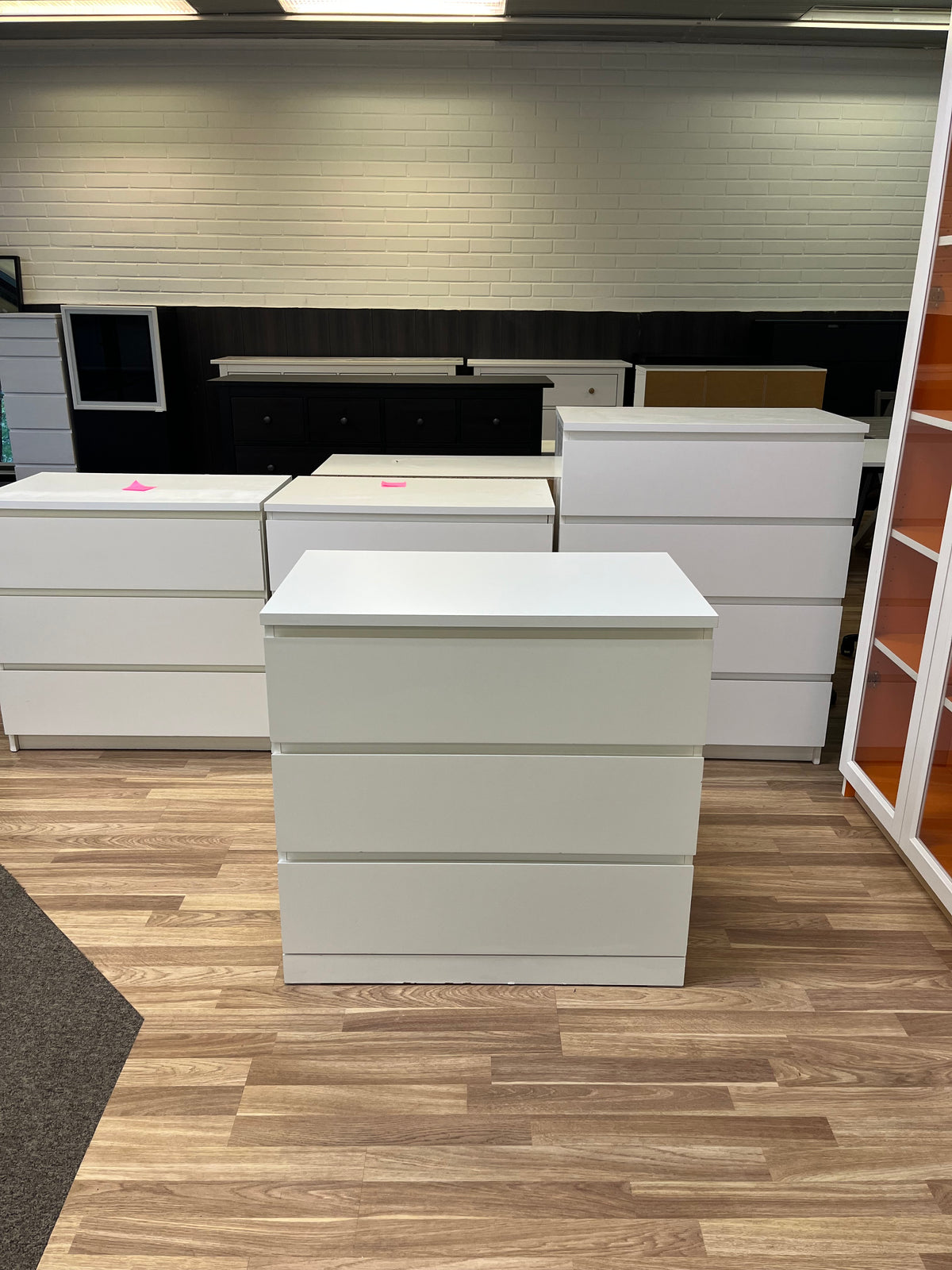 IKEA MALM Lipasto, 3 laatikkoa, valkoinen