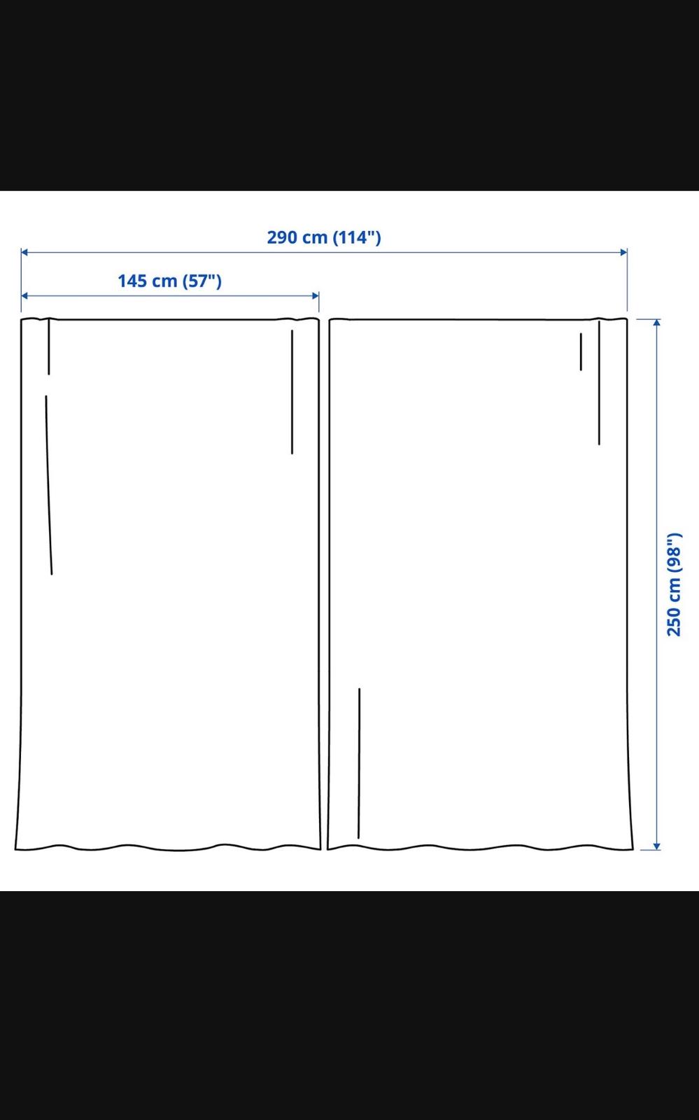 Osittain pimentävät verhot, 2 kpl