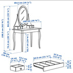 IKEA HEMNES Kampauspöytä ja peili