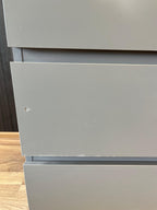 IKEA MALM Lipasto Lasileveyllä, 3 laatikkoa, harmaa