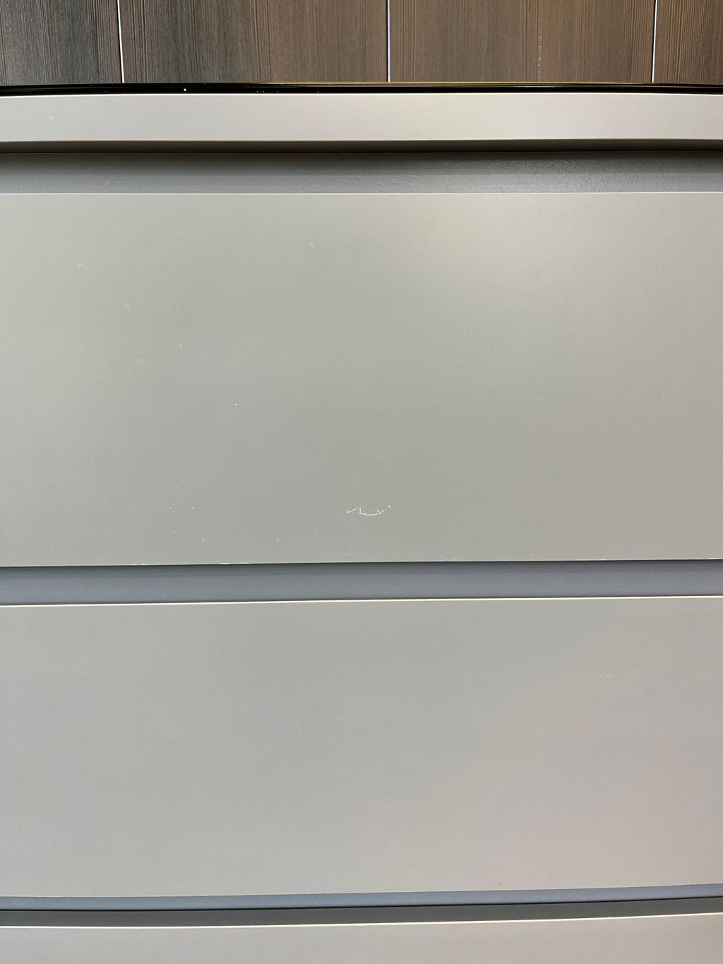 IKEA MALM Lipasto Lasileveyllä, 3 laatikkoa, harmaa