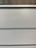 IKEA MALM Lipasto Lasileveyllä, 3 laatikkoa, harmaa