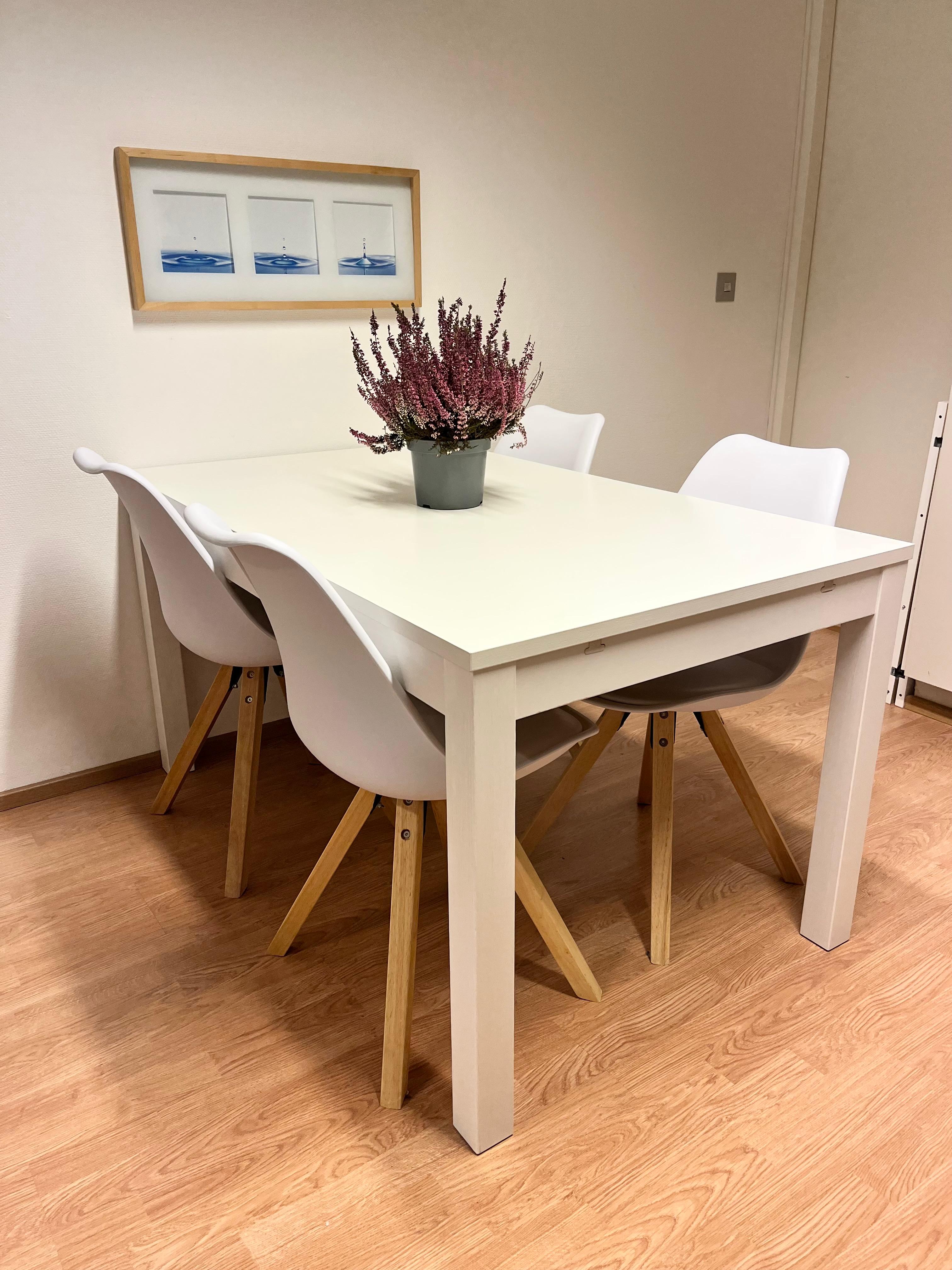 IKEA Ruokapöytä ja JYSK tuolit